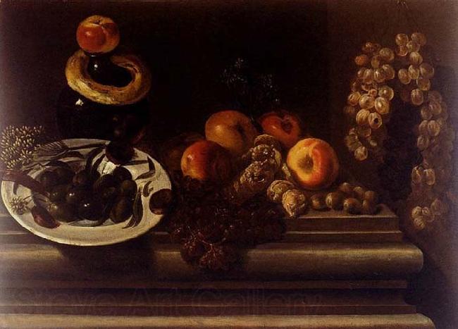 Juan de  Espinosa Still-Life of Fruit and a Plate of Olives